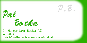 pal botka business card